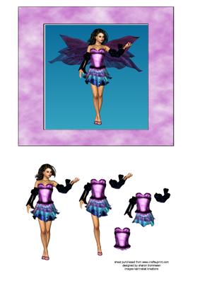 Purple Fairy in Frame Step by Step