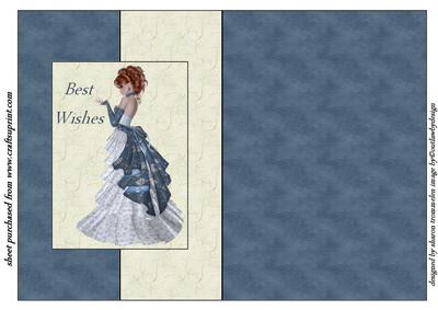 Lady in Blue Best Wishes Fold Back Sheet