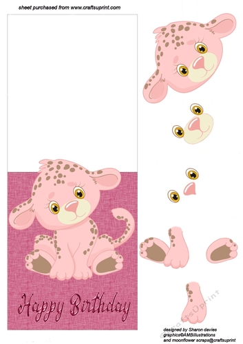 cute little tiger over the edge birthday