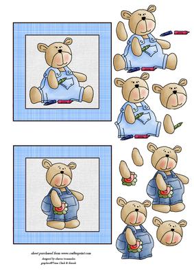 Boy Teddy Bear Toppers with Layers