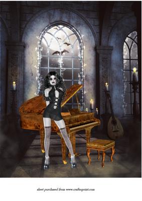 Gothic Music Room A4 Card Front
