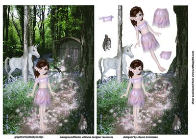 Elf and Unicorn in Magical Garden Step by Step