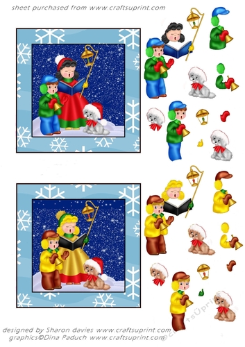 christmas carol toppers sheet
