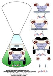Just Married Wobble Card Sheet