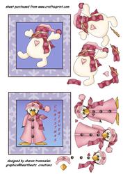 Penguin and Snowman Toppers Sheet