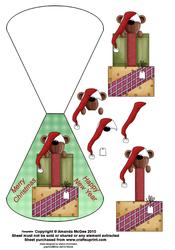 Christmas and New Year Teddy Wobble Card