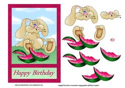 Watermelon Rabbit Step by Step