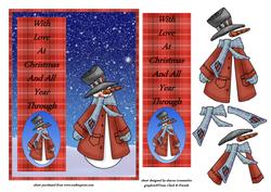Snowman Step by Step with Bookmark