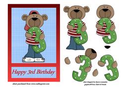 3rd Birthday Teddy Step by Step