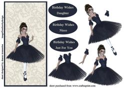 Ballerina in Blue Step by Step
