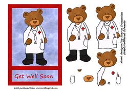 Get Well Soon Teddy Doctor Step by Step