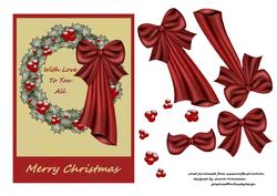 With Love to You All Holly Wreath Step by Step