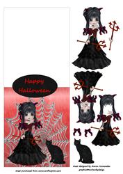 Halloween Devil Girl Over the Edge Sheet