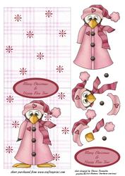 Christmas Penguin Over the Edge Sheet