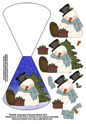 Cute Little Snowman Wobble Card Sheet
