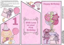Baby Girl First Birthday Cascade Sheet