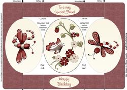 Butterfly Oval Folded Pop Out Card
