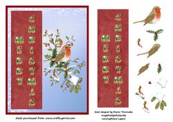 Merry Christmas Robin Step by Step with Bookmark