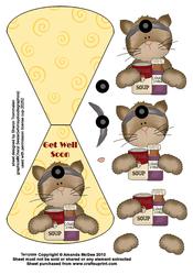 Get Well Kitty Wobble Card