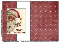 Vintage Santa Fold Back Sheet