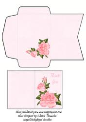 Thank You Roses Mini Card & Envelope(2.5x3.5inch)