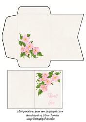 Pink Dogwood Thank You Mini Card & Envelope