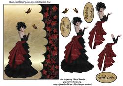 Elegant Lady on Gold Step by Step