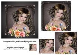 Elegant Woman and Flowers Pyramid Sheet