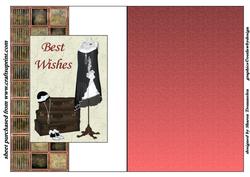 Art Deco Best Wishes Fold Back Sheet
