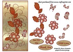 Flowers on Gold Step by Step
