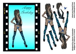 Sexy Lady in Film Strip Step by Step
