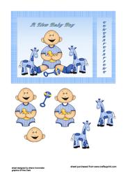 New Baby Boy Step by Step Card Front