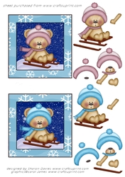 boy and girl christmas bears toppers sheet
