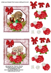cute puppy and kittens topper sheet