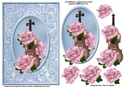 violin and roses step by step