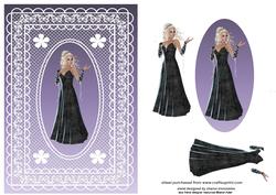 Lady in Black in Lace Frame