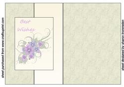 Best Wishes Flowers Fold Back