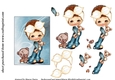 little girl in blue step by step