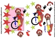 girls clown topper sheet
