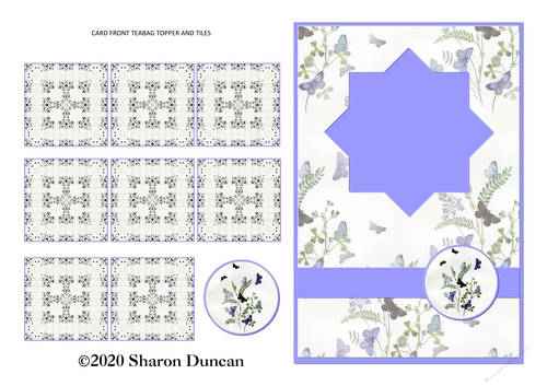 Teabag Card Front and Teabag Tiles - Butterflies 4