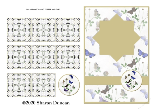 Teabag Card Front and Teabag Tiles - Butterflies 5