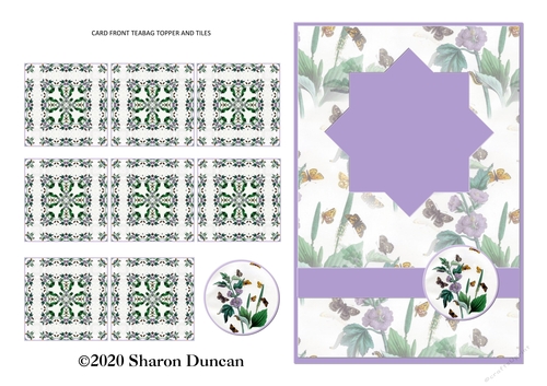 Teabag Card Front and Teabag Tiles - Butterflies 6