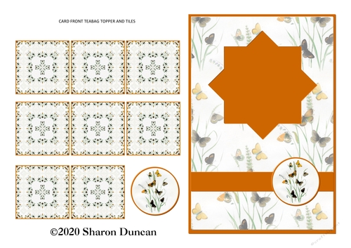 Teabag Card Front and Teabag Tiles - Butterflies 7