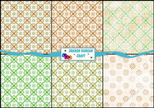 Pretty Papers - 6 x A4 background papers - citrus