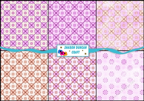Pretty Papers - 6 x A4 background papers - summer berries