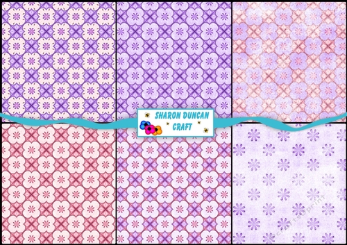 Pretty Papers - 6 x A4 background papers - lavender