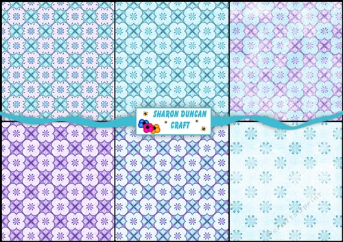 Pretty Papers - 6 x A4 background papers - icebergs