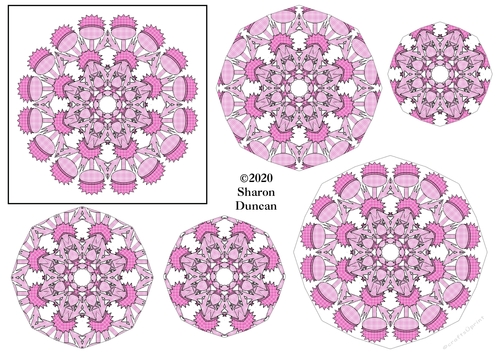 Just Thistles - Thistle Doily Mandala Toppers - Pink