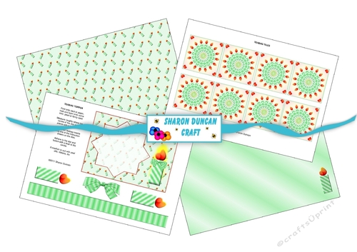 Birthday Candle Teabag Folding Kit - 4 sheets + instructions - green