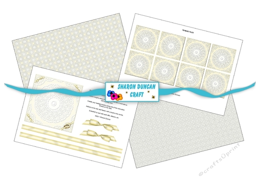 Wedding Lace Tea Bag Folding Kit - 4 pages - ivory